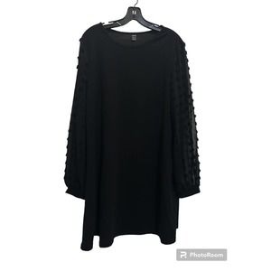 SHEIN Womens Pullover Black Dress XL Dot Long Sleeves Indie Boho Festival Hippie